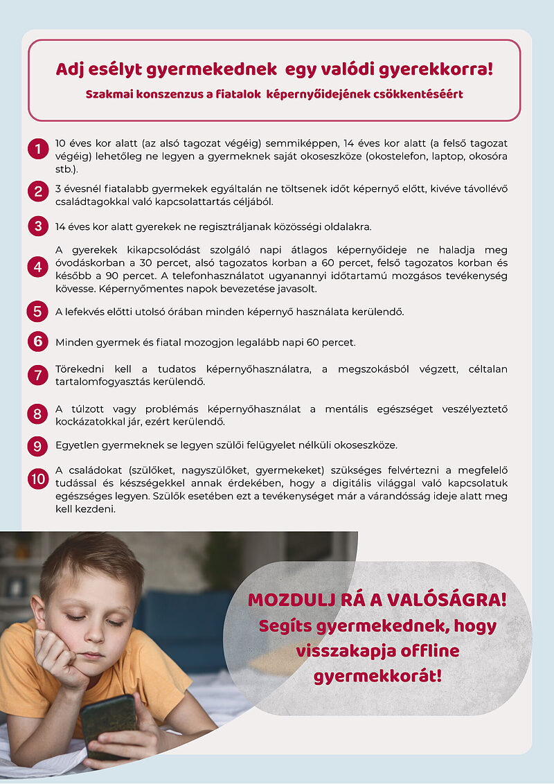 A Bethesda Gyermekkórház Képernyőidő-csökkentő programja